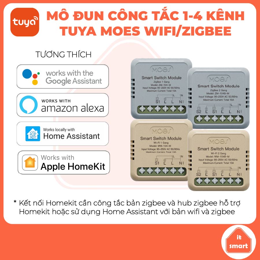 🟦 Module điều khiển âm tường Moes – Phiên bản Zigbee / Wi-Fi / Matter