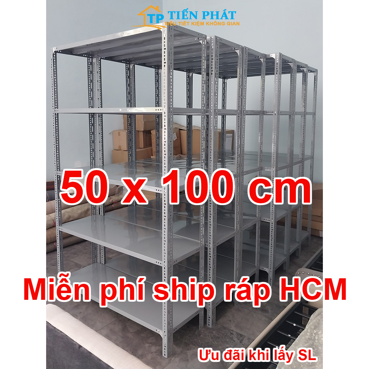 Kệ sắt v lỗ dài 1m x rộng 0.5m x cao 0.5m đến 2m 2 3 4 5 6 tầng mâm 50x100cm Sơn tĩnh điện