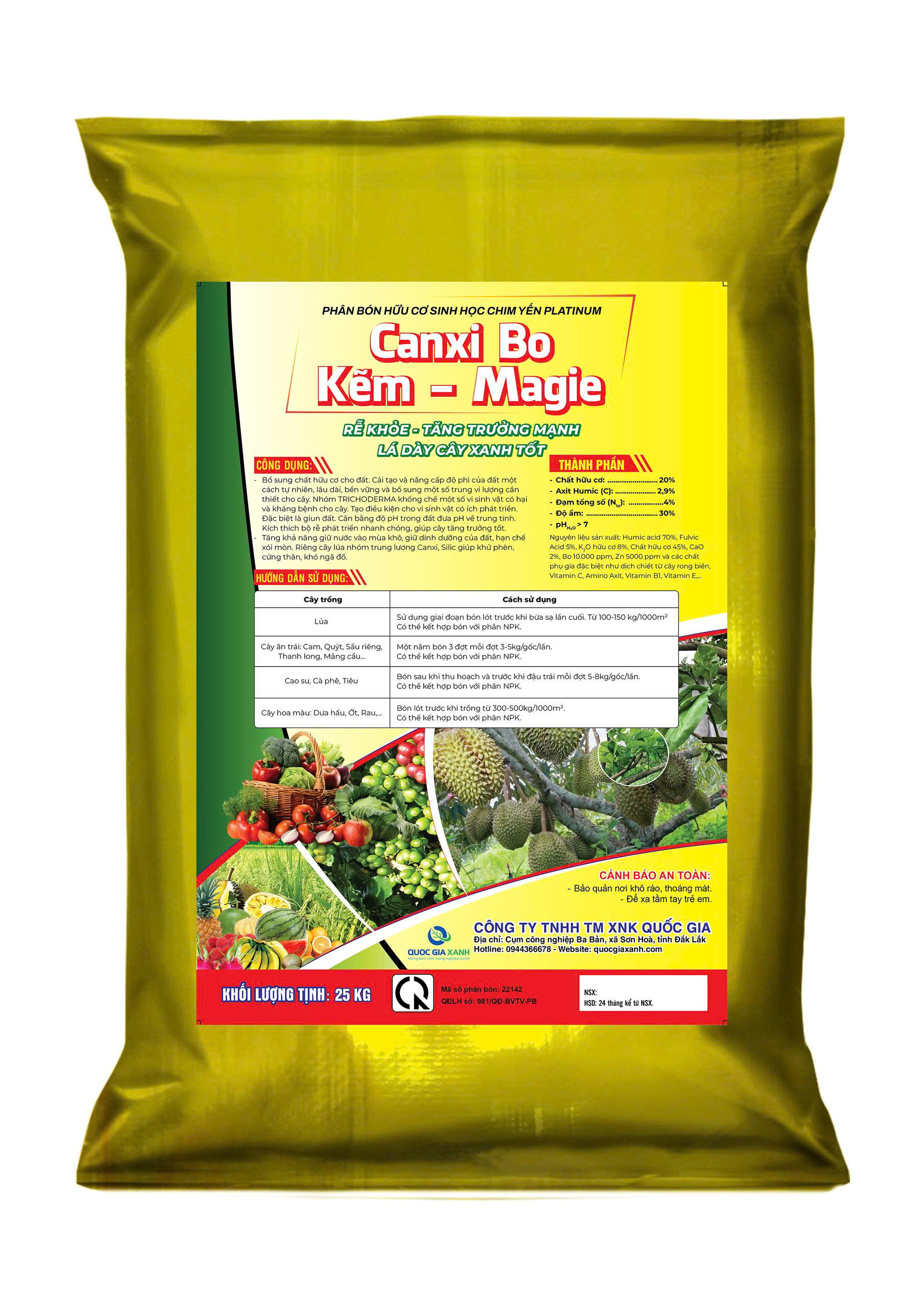 Canxi bo cải tạo vườn