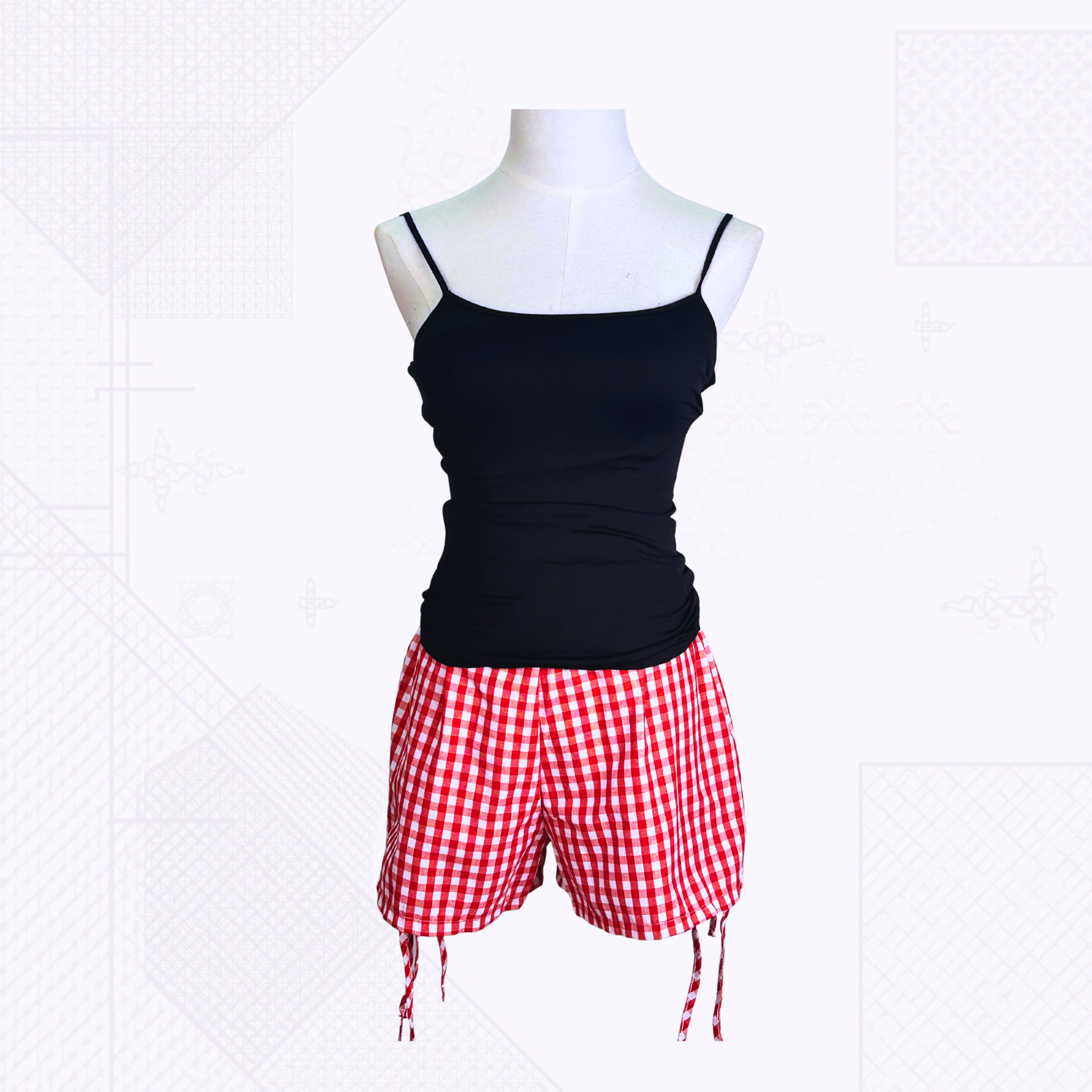 Quần Short kẻ caro SHI Nữ Mini Xẻ Tà