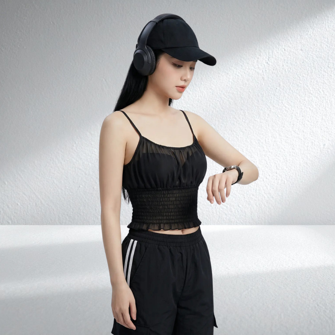 Áo Dây Nữ Xếp Li Bo Eo