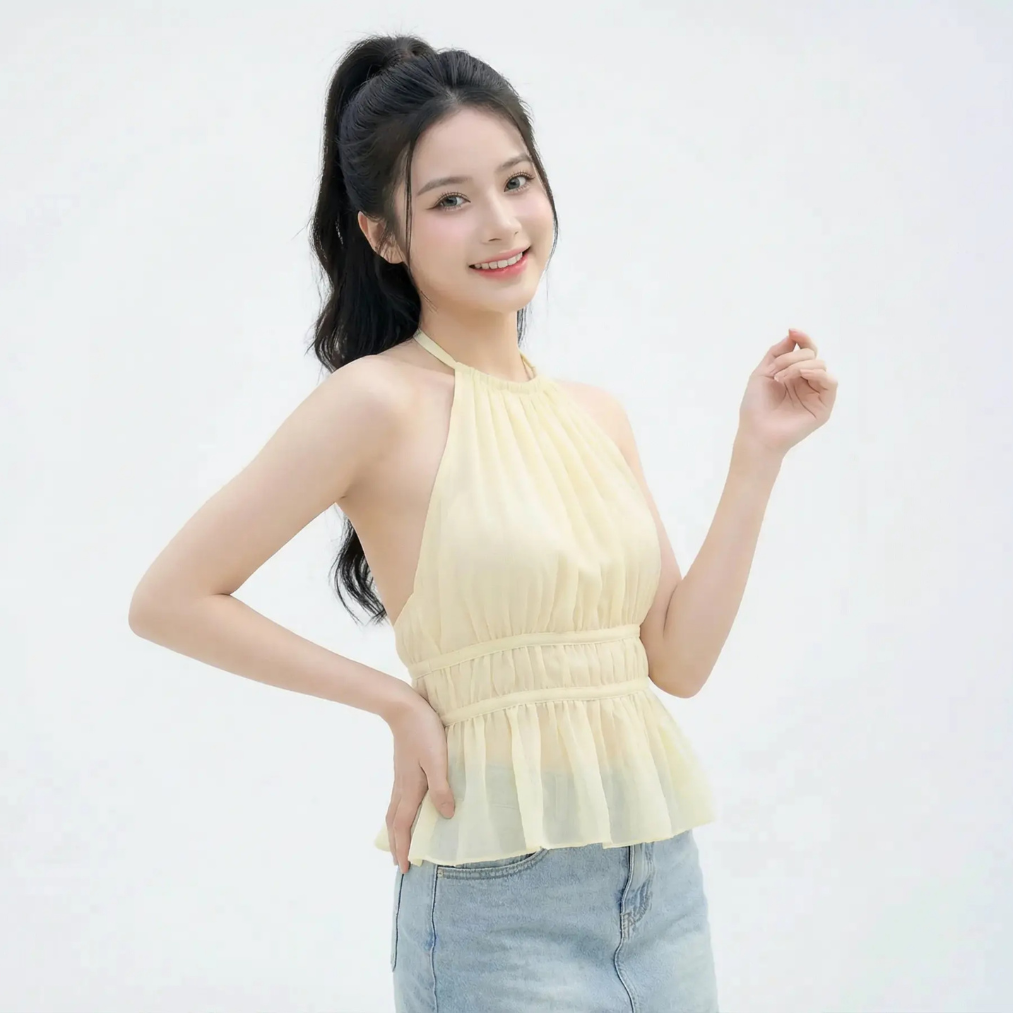 Áo Yếm SHI Nữ Buộc Dây Vòng Cổ Hở Lưng