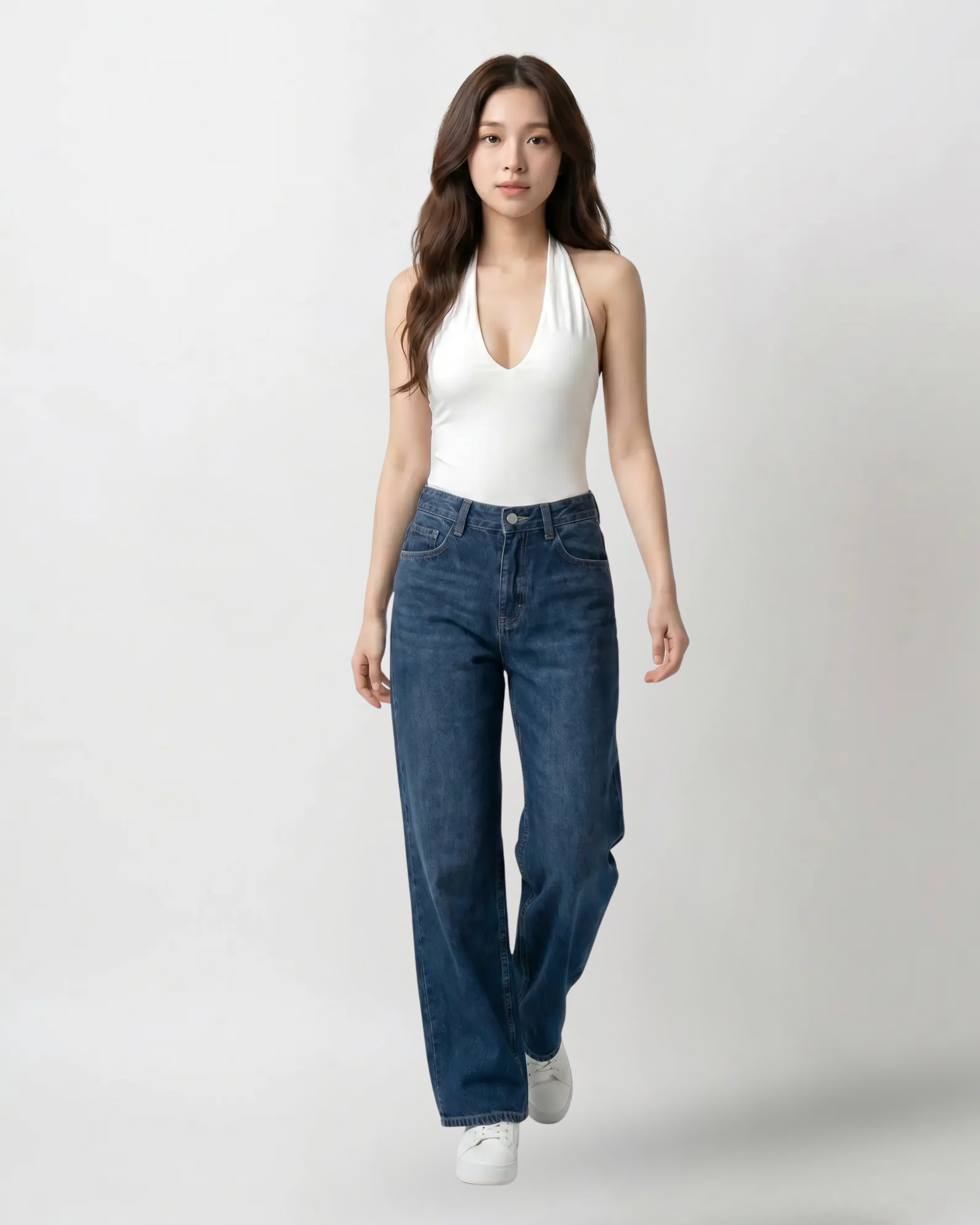 Áo Bodysuit Nữ Cổ V