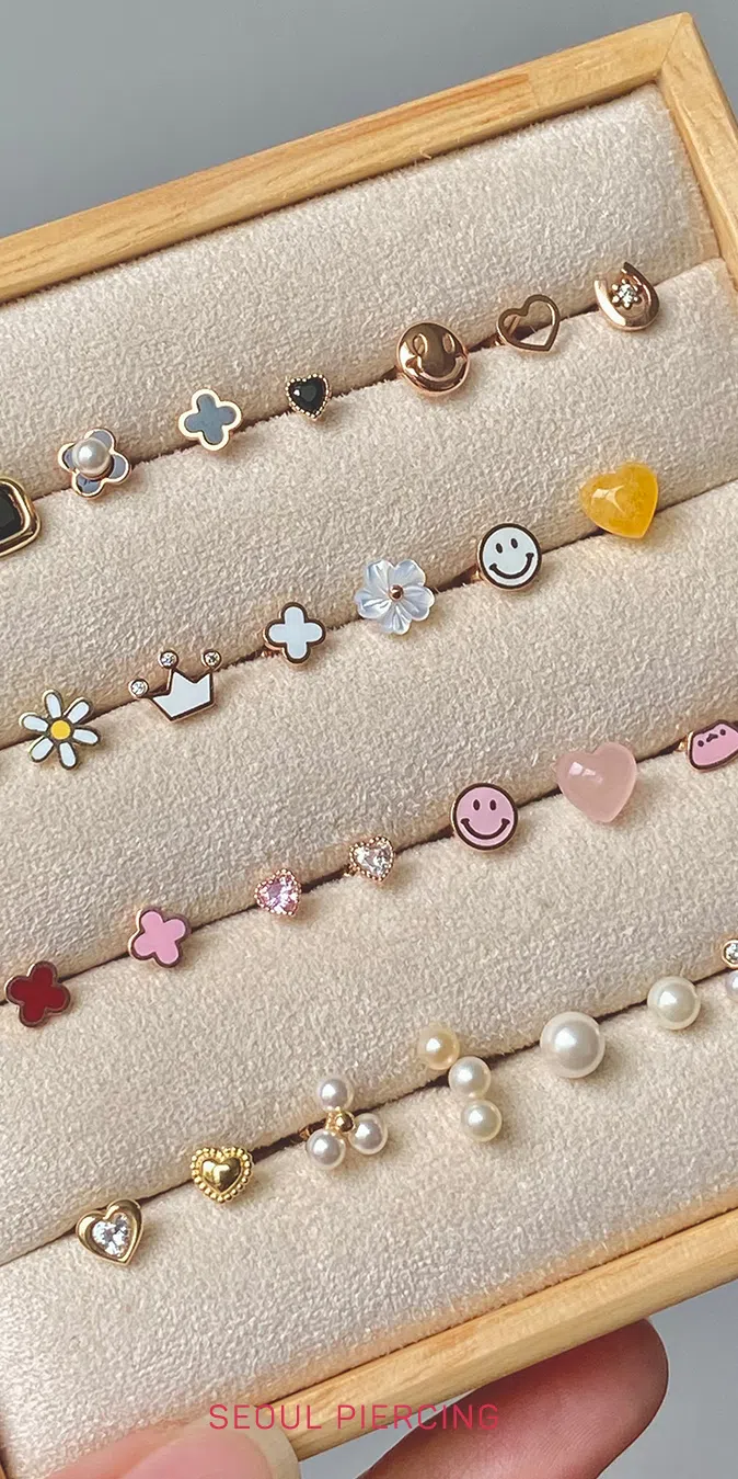 Khuyên chốt bi 14k