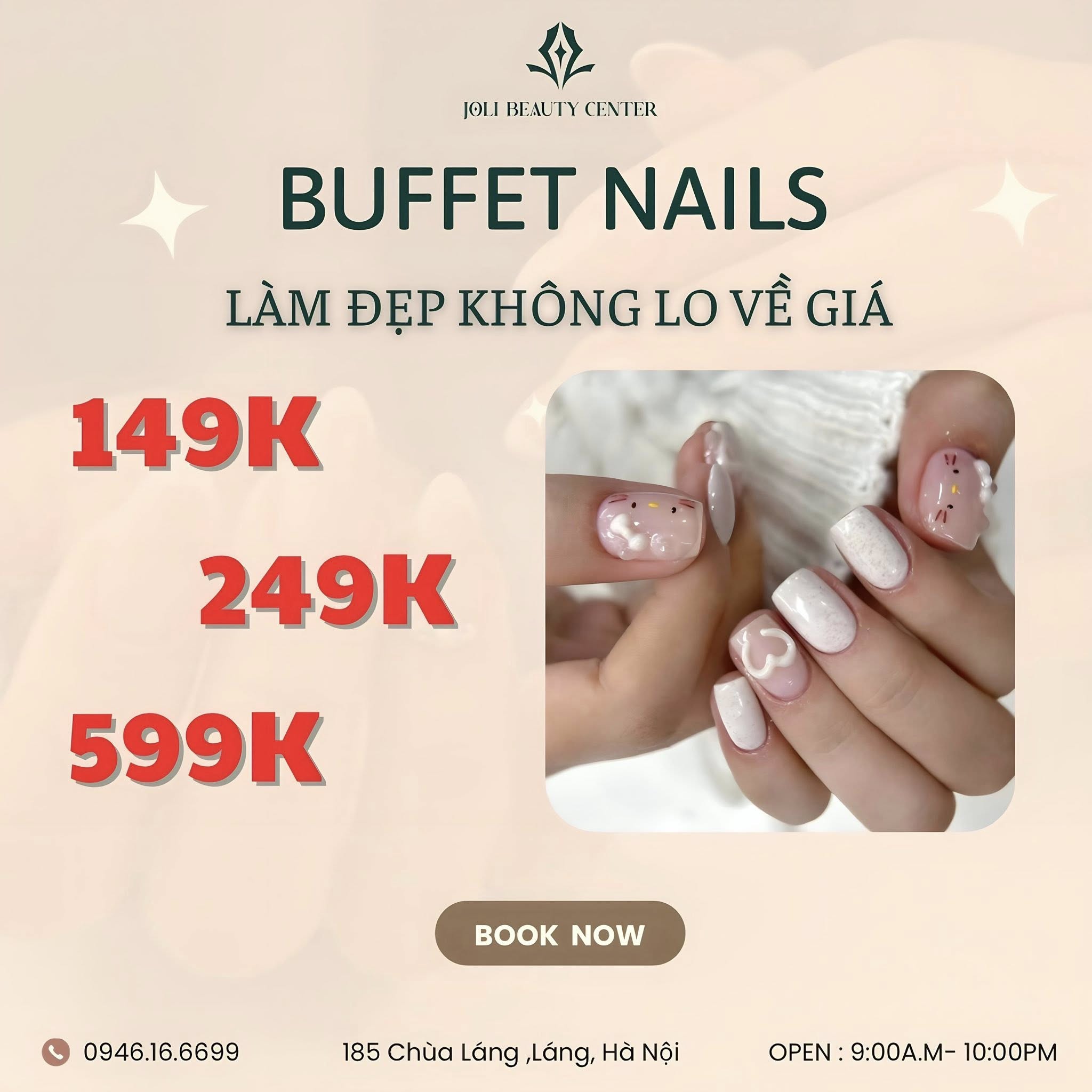 Buffet Nails JOLI: Làm Đẹp Thả Ga - Trọn Gói 10 Ngón Không Lo Về Giá
